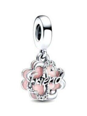 Pandora Pink Flower 'Friend' Charm